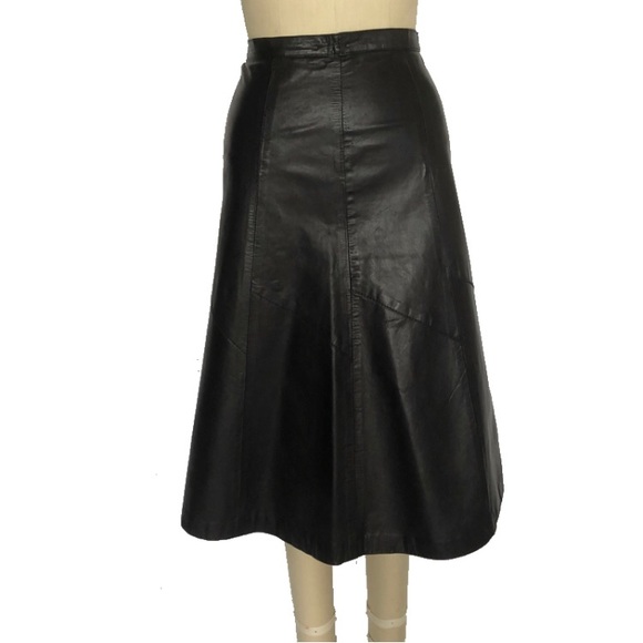 Bloomingdale's Dresses & Skirts - ERO Bloomingdale’s Leather Trappings Genuine Real leather High Rise Midi skirt